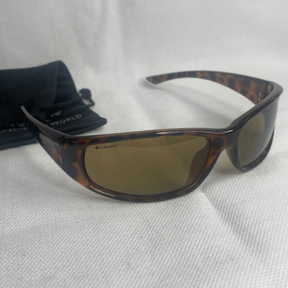Columbia Borrego C620 Polarized Sunglasses Tortoise Brown Lens Active Sport Wrap